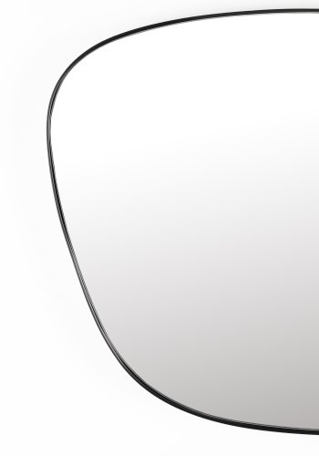 WHITE LABEL LIVING Lina vgspejl, asymmetrisk - spejlglas og sort metal (60x40)
