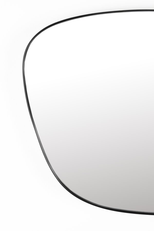 WHITE LABEL LIVING Lina vgspejl, asymmetrisk - spejlglas og sort metal (60x40)