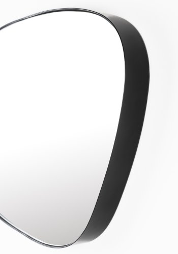 WHITE LABEL LIVING Lina vgspejl, asymmetrisk - spejlglas og sort metal (60x40)