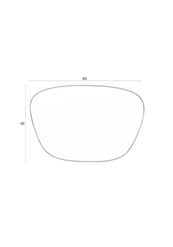WHITE LABEL LIVING Lina vgspejl, asymmetrisk - spejlglas og sort metal (60x40)
