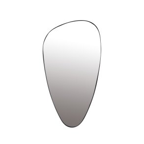 WHITE LABEL LIVING Juna vgspejl, asymmetrisk - spejlglas og sort metal (80x45)