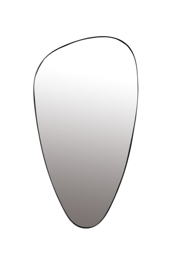 WHITE LABEL LIVING Juna vgspejl, asymmetrisk - spejlglas og sort metal (80x45)