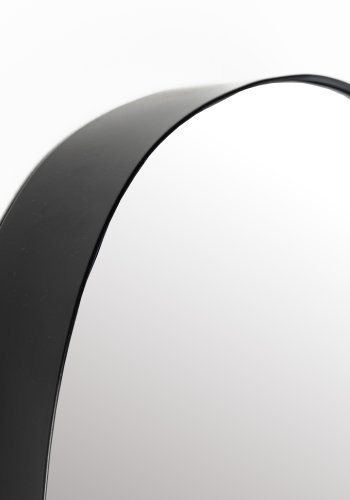 WHITE LABEL LIVING Juna vgspejl, asymmetrisk - spejlglas og sort metal (80x45)