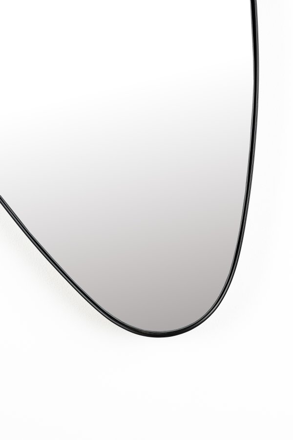 WHITE LABEL LIVING Juna vgspejl, asymmetrisk - spejlglas og sort metal (80x45)