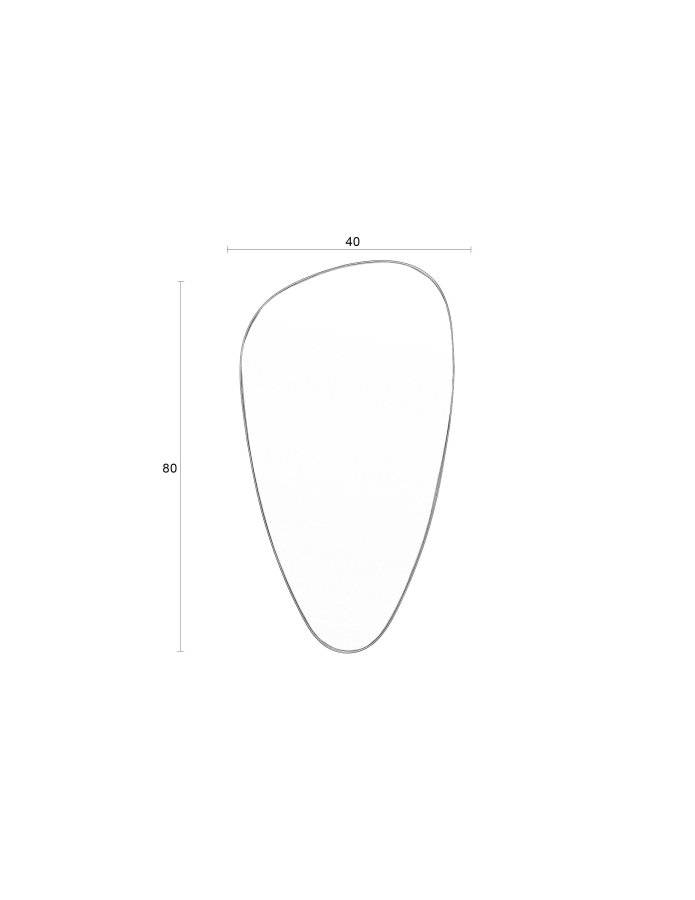 WHITE LABEL LIVING Juna vgspejl, asymmetrisk - spejlglas og sort metal (80x45)