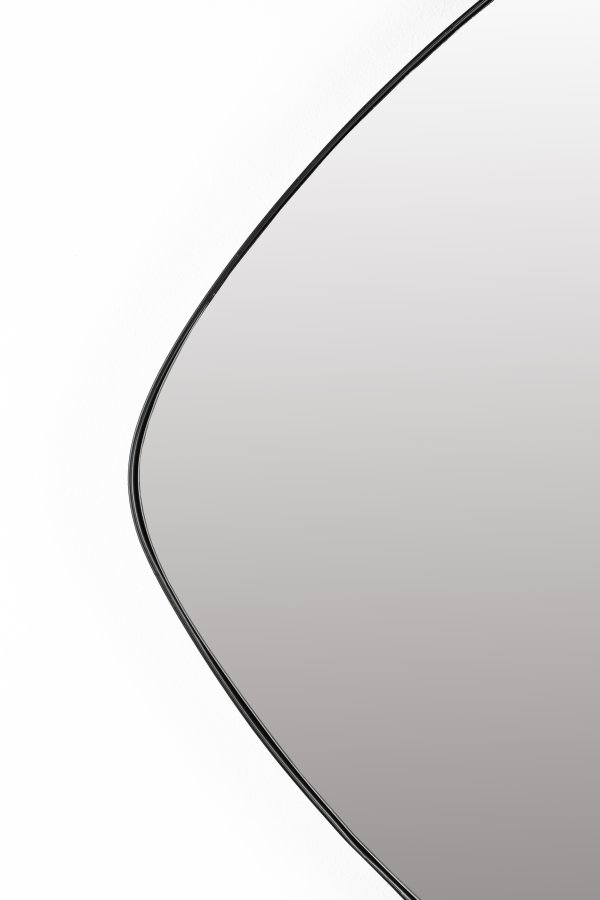 WHITE LABEL LIVING Mila vgspejl, kvadratisk - spejlglas og sort metal (50x50)