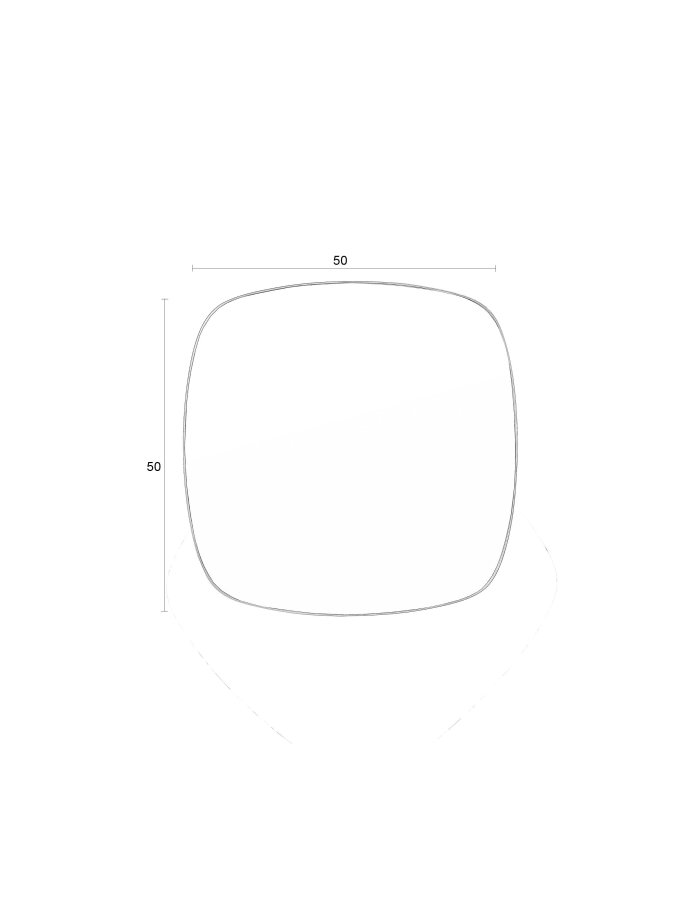 WHITE LABEL LIVING Mila vgspejl, kvadratisk - spejlglas og sort metal (50x50)