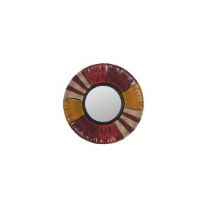 DUTCHBONE Surya vgspejl S, rund - spejlglas, multifarvet reb og jern (40)