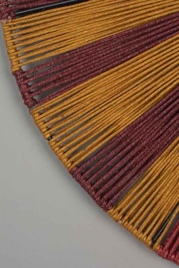 DUTCHBONE Surya vgspejl L, rund - spejlglas, multifarvet reb og jern (60)