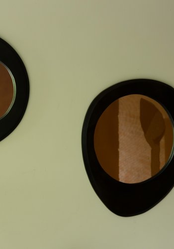 DUTCHBONE Aren vgspejl S, organisk - spejlglas og sort mangotr (55x47)