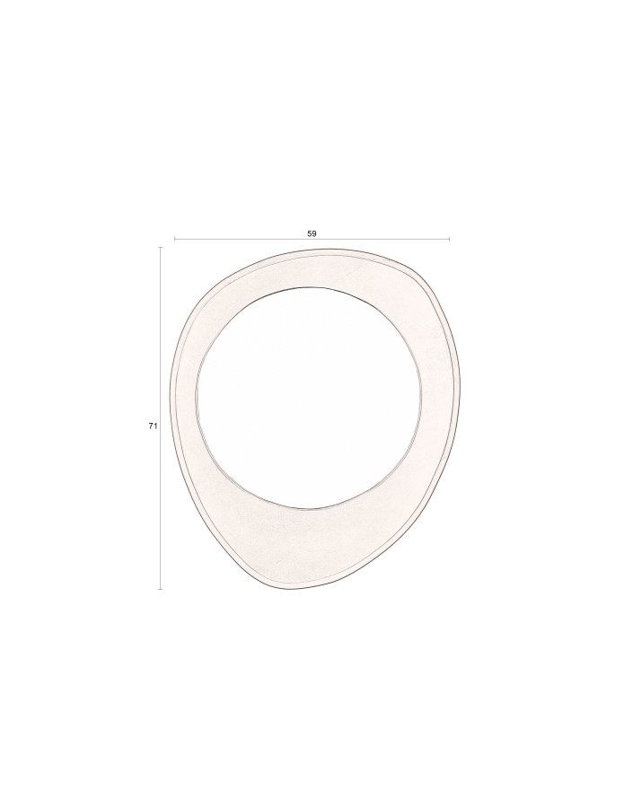 DUTCHBONE Aren vgspejl M, organisk - spejlglas og sort mangotr (71x59)