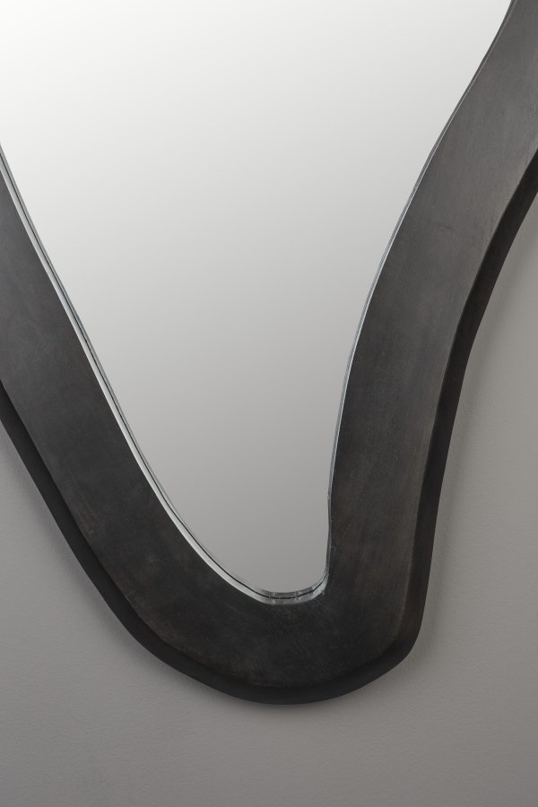 DUTCHBONE Aren vgspejl L, organisk - spejlglas og sort mangotr (92x61)