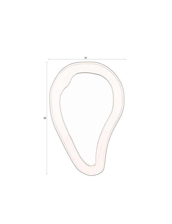 DUTCHBONE Aren vgspejl L, organisk - spejlglas og sort mangotr (92x61)