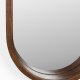 WHITE LABEL LIVING Nyko vgspejl, oval - spejlglas og brun gummitr (120x24)
