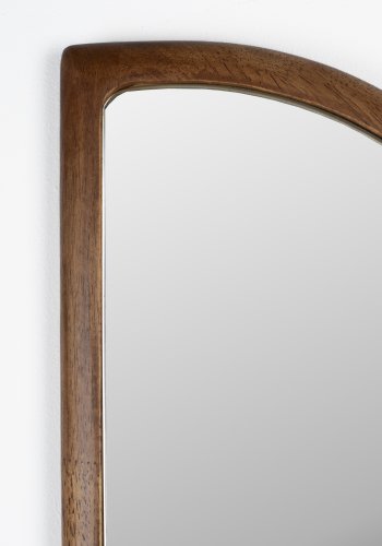 WHITE LABEL LIVING Nyko vgspejl - spejlglas og brun gummitr (120x26)