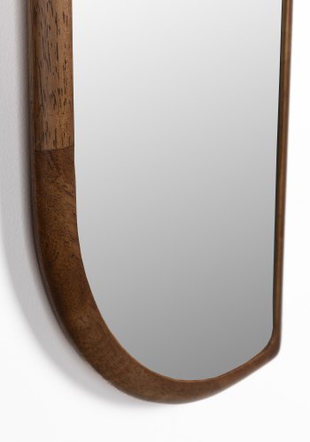 WHITE LABEL LIVING Nyko vgspejl - spejlglas og brun gummitr (120x26)