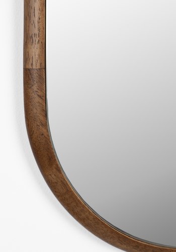 WHITE LABEL LIVING Nyko vgspejl - spejlglas og brun gummitr (120x26)