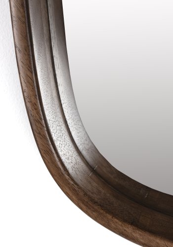 WHITE LABEL LIVING Nyko vgspejl, kvadratisk - spejlglas og brun gummitr (50x50)