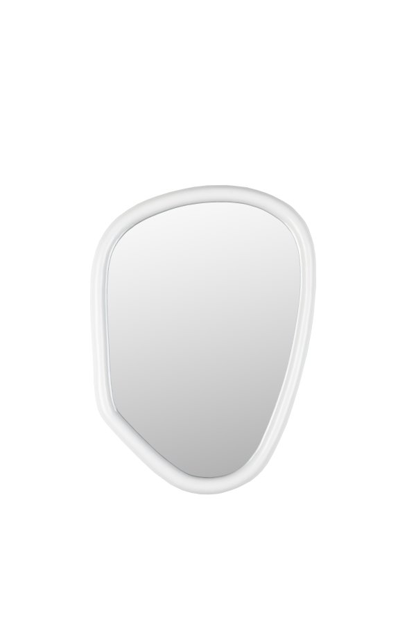 ZUIVER Looks S vgspejl, organisk - spejlglas og offwhite mangotr (67x49)