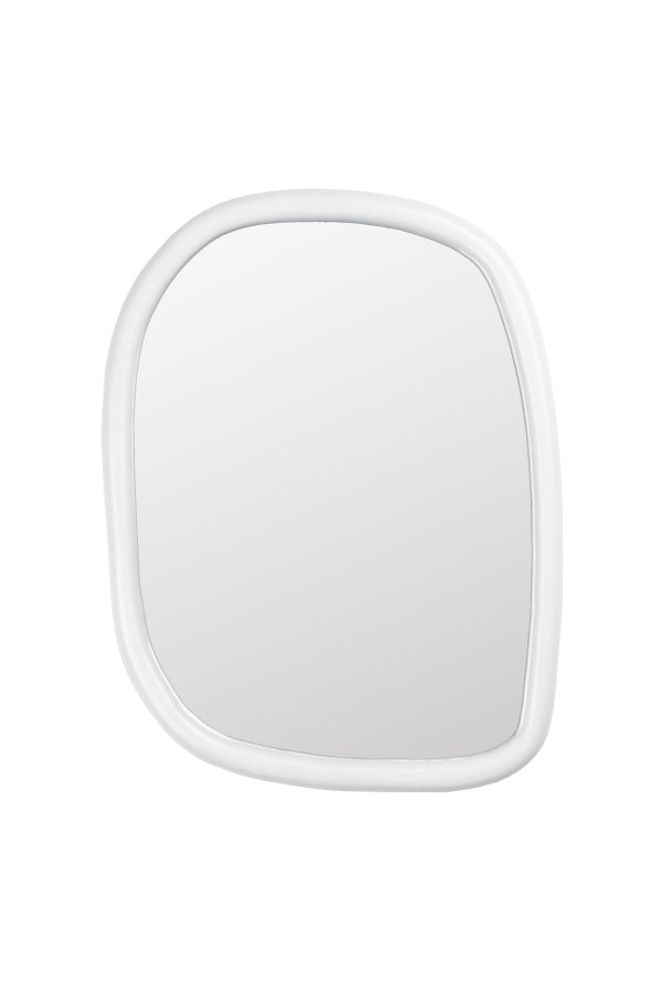 ZUIVER Looks M vgspejl, organisk - spejlglas og offwhite mangotr (73x55)