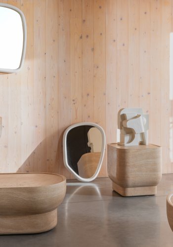 ZUIVER Looks M vgspejl, organisk - spejlglas og offwhite mangotr (73x55)