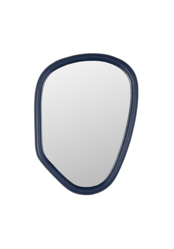ZUIVER Looks S vgspejl, organisk - spejlglas og navy bl mangotr (67x49)
