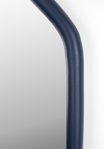 ZUIVER Looks S vgspejl, organisk - spejlglas og navy bl mangotr (67x49)