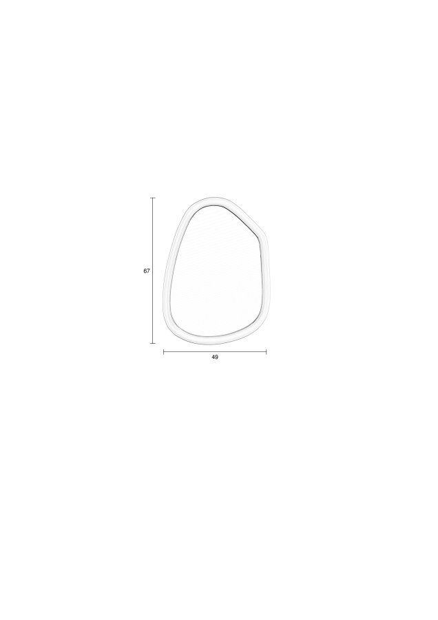 ZUIVER Looks S vgspejl, organisk - spejlglas og navy bl mangotr (67x49)