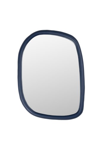 ZUIVER Looks M vgspejl, organisk - spejlglas og navy bl mangotr (70x55)