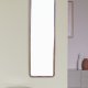 WHITE LABEL LIVING Nyko L vgspejl, rektangulr - spejlglas og brun gummitr (120x34)