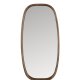WHITE LABEL LIVING Nyko M vgspejl - spejlglas og brun gummitr (80x40)