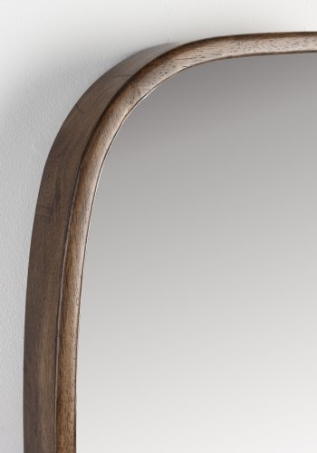 WHITE LABEL LIVING Nyko M vgspejl - spejlglas og brun gummitr (80x40)
