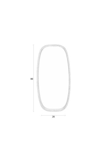 WHITE LABEL LIVING Nyko M vgspejl - spejlglas og brun gummitr (80x40)