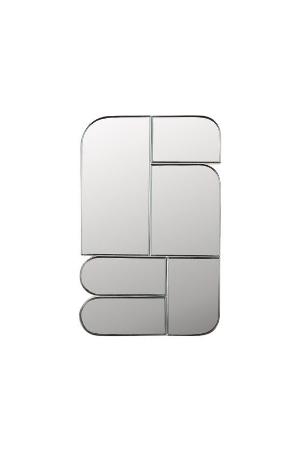 ZUIVER Glamour vgspejl, rektangulr - spejlglas og beige metal (45x70)