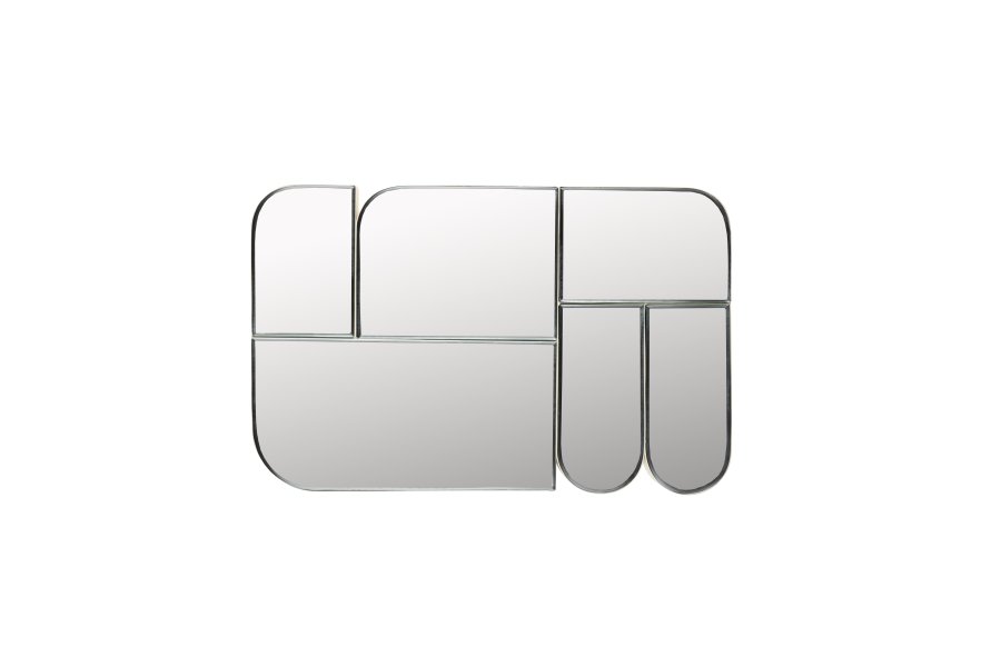 ZUIVER Glamour vgspejl, rektangulr - spejlglas og beige metal (45x70)