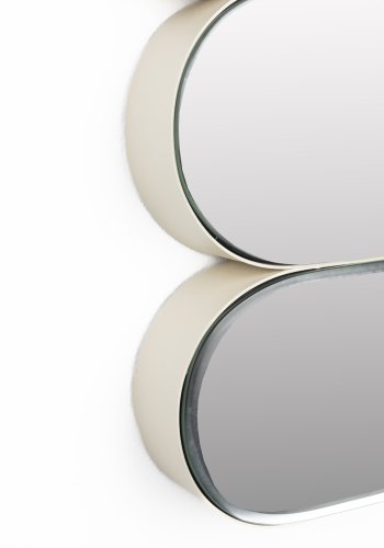 ZUIVER Glamour vgspejl, rektangulr - spejlglas og beige metal (45x70)