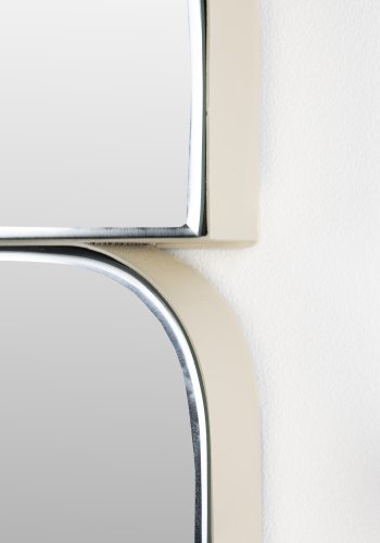 ZUIVER Glamour vgspejl, rektangulr - spejlglas og beige metal (45x70)