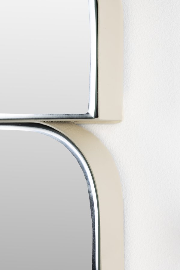 ZUIVER Glamour vgspejl, rektangulr - spejlglas og beige metal (45x70)