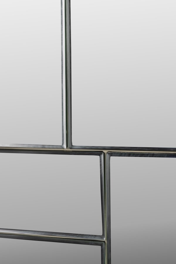 ZUIVER Glamour vgspejl, rektangulr - spejlglas og beige metal (45x70)