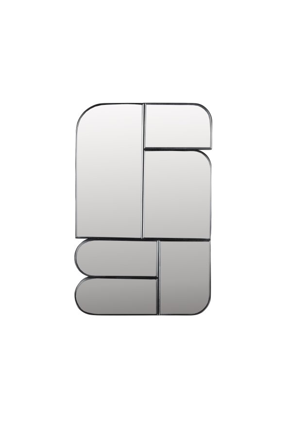 ZUIVER Glamour vgspejl, rektangulr - spejlglas og mrkebrun metal (45x70)