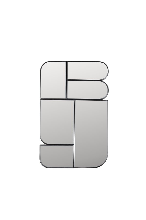 ZUIVER Glamour vgspejl, rektangulr - spejlglas og mrkebrun metal (45x70)