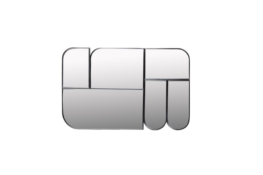 ZUIVER Glamour vgspejl, rektangulr - spejlglas og mrkebrun metal (45x70)