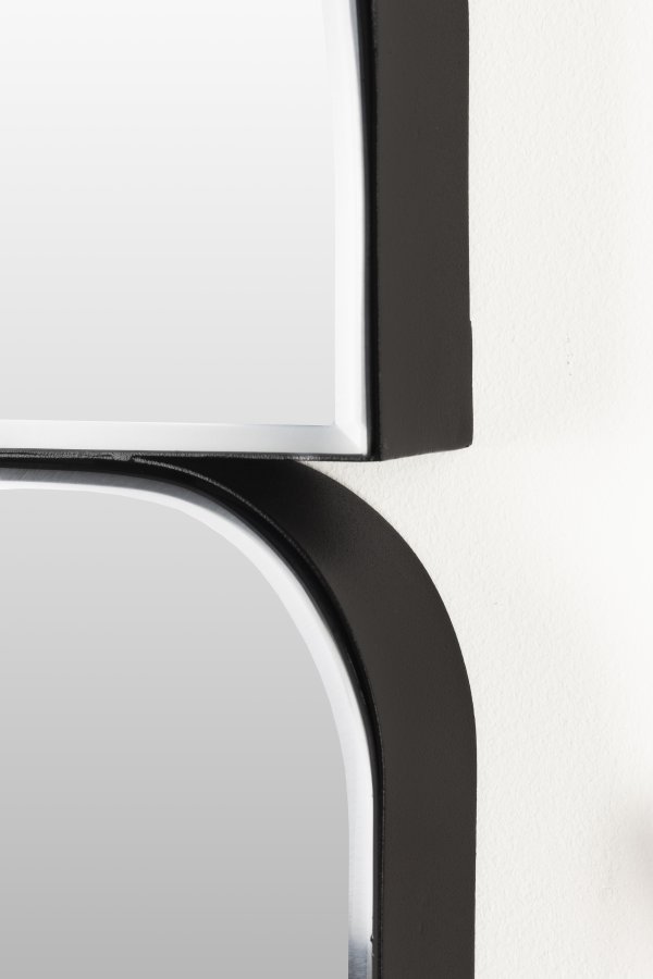 ZUIVER Glamour vgspejl, rektangulr - spejlglas og mrkebrun metal (45x70)