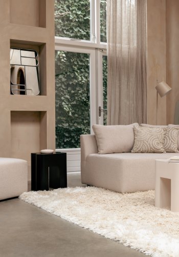 ZUIVER Eddy sidebord, rektangulr - beige harpiks (43x35)