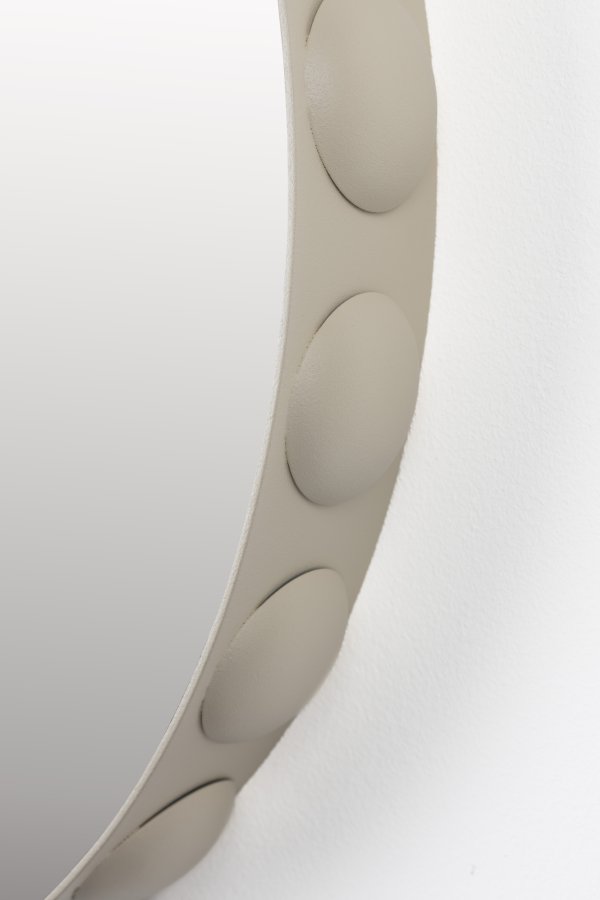ZUIVER Bubbles vgspejl, rund - spejlglas og beige jern (50)