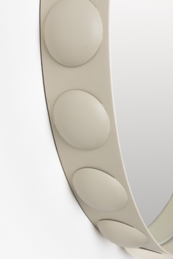 ZUIVER Bubbles vgspejl, rund - spejlglas og beige jern (50)
