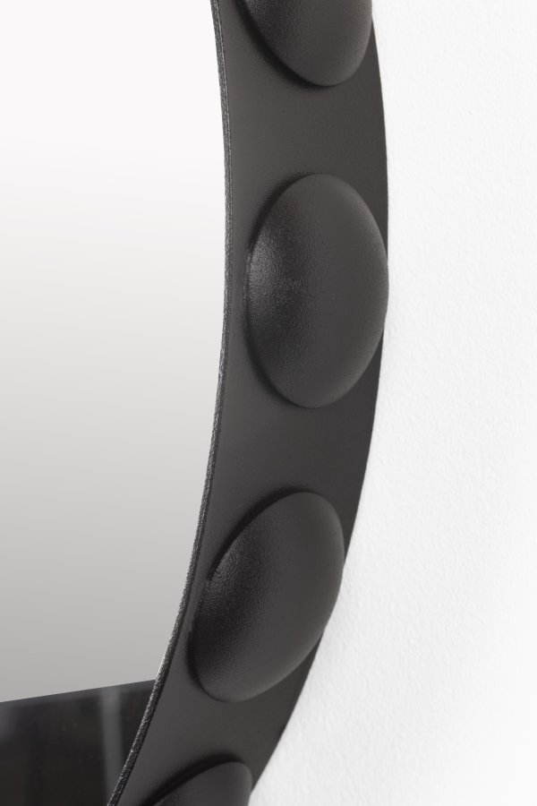 ZUIVER Bubbles vgspejl, rund - spejlglas og mrkebrun jern (50)