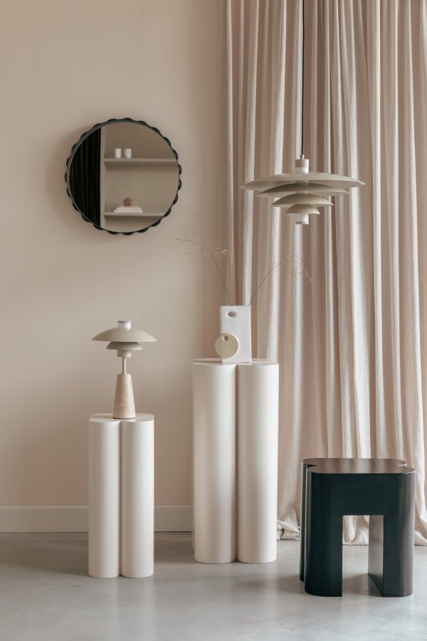 ZUIVER Bubbles vgspejl, rund - spejlglas og mrkebrun jern (50)