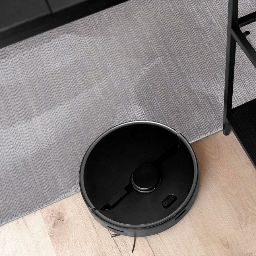 TEPPI Lima gulvtppe m. mnster, rektangulr - gr polyester (200x290)