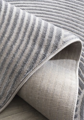 TEPPI Moda gulvtppe m. mnster, rektangulr - gr polyester (200x290)